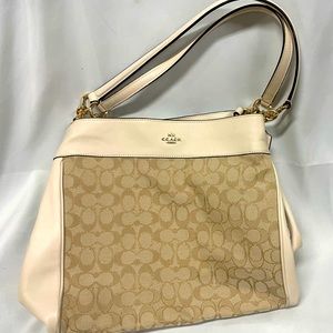Newish beautiful cream Authentic Coach bag.